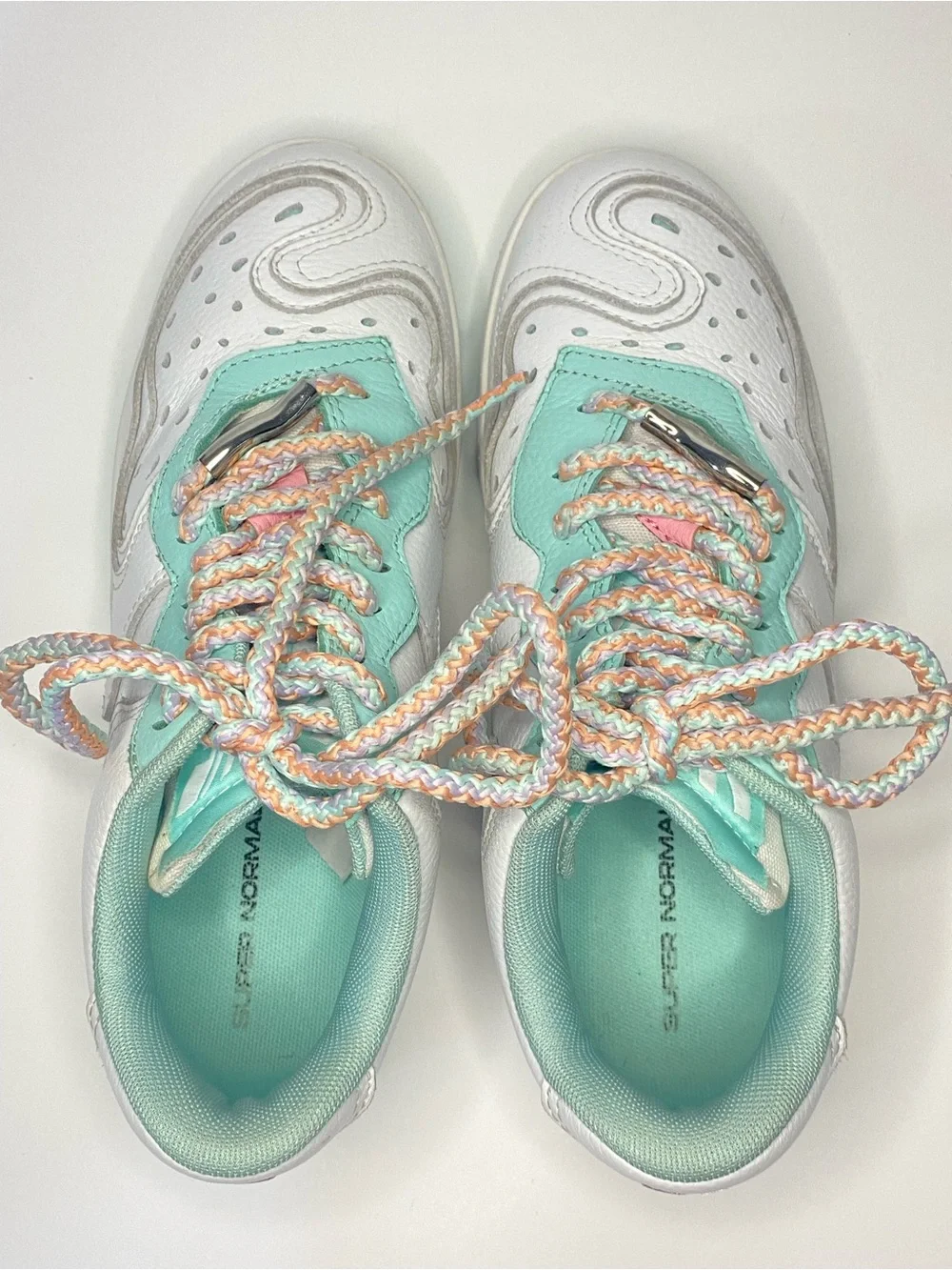 MSCHF Super Normal Sneakers – White/mint Men’s Size 7 / Women’s Size 8.5